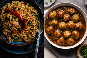 veg manchurian hakka noodles